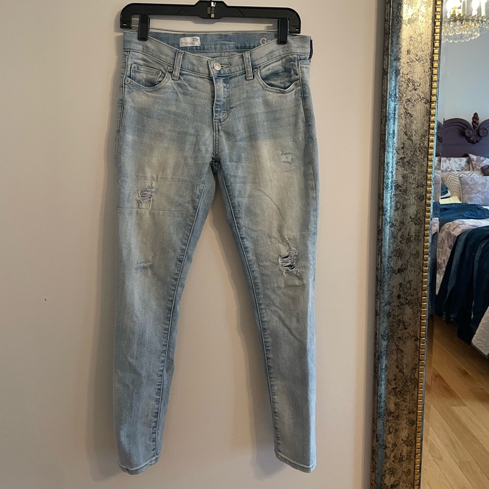 GAP Light Blue Distressed Skinny Jeans